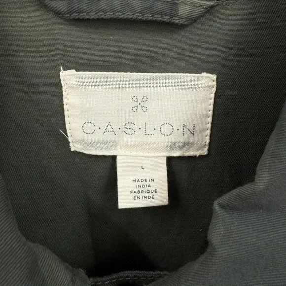 Caslon Women's Camouflage‎ Military Jacket Sz L Green Studded Chore Barn Country - Picture 5 of 14